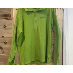 Men's Marmot Green Zip Up Fleece Sweater L